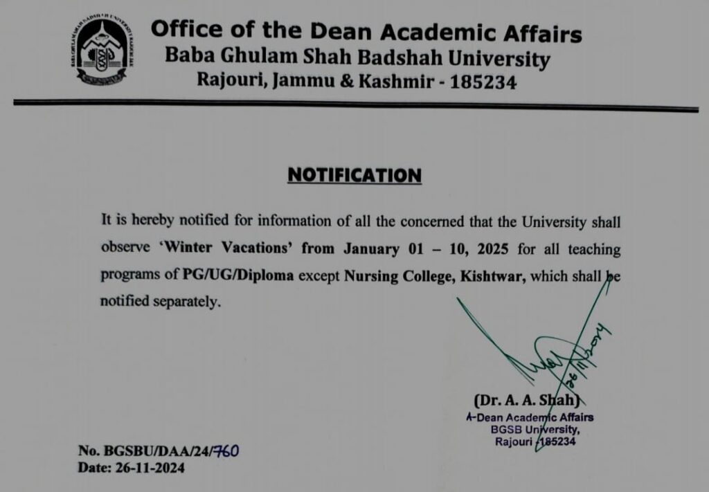 Winter Vacations