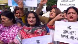 BJP holds anti NC-Congress protest